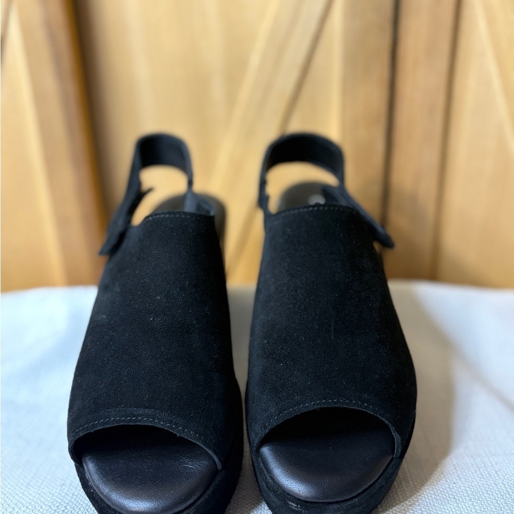 Cordani Black Suede Slingback Mules Size 38